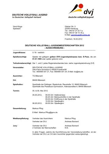 12 AUSSCHREIBUNG-U18 weiblich-online - Deutscher Volleyball ...