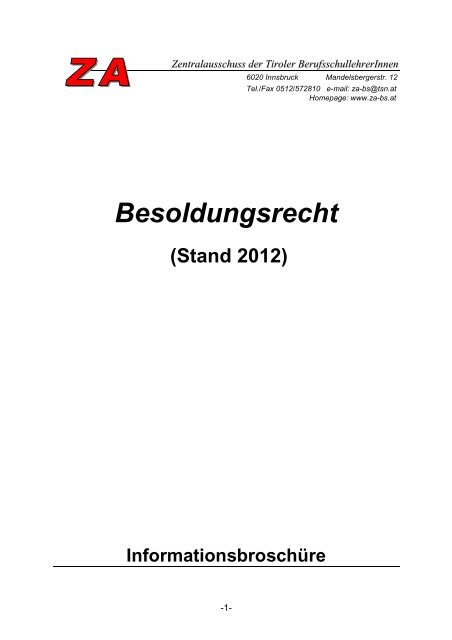 Besoldungsrecht (2012 - za-bs.at