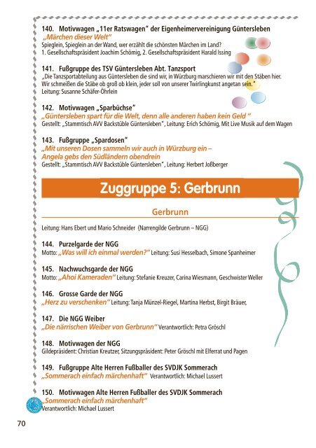 Das Zugheft 2012 - Faschingszug-Wuerzburg.de