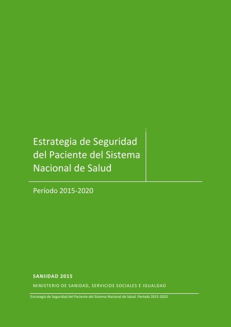 Estrategia Seguridad del Paciente 2015-2020