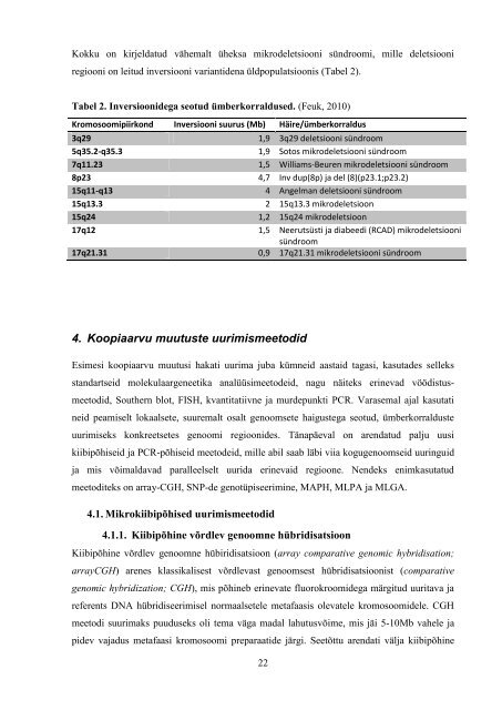 Inimese DNA koopiaarvu variatsioonid: nende tekkemehhanismid ja ...