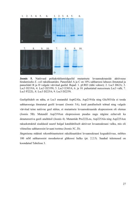 Pseudomonas syringae DC3000 levaansukraasi Lsc3 katalÃ¼Ã¼tilise ...