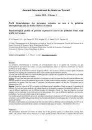 RÃ©sumÃ© - Journal International de SantÃ© au Travail