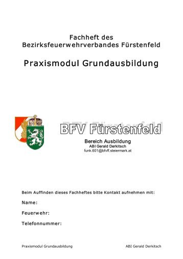 Praxismodul Grundausbildung - Freiwillige Feuerwehr der Stadt ...