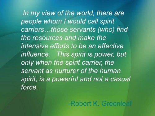 Fundamentals of Servant Leadership - Greenleaf Center for Servant ...