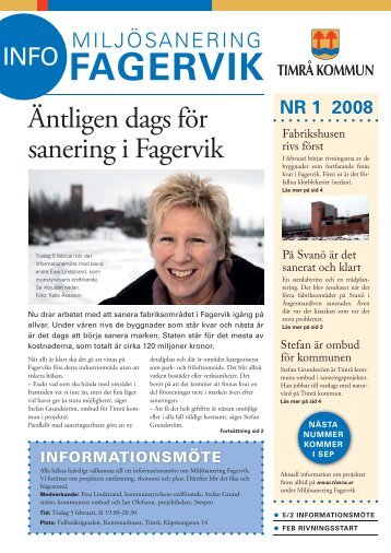 Nyhetsbrev Miljösanering Fagervik nr 1/ 2008 - Timrå kommun