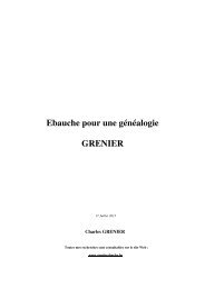 Ebauche pour une gÃ©nÃ©alogie GRENIER - Charles GRENIER