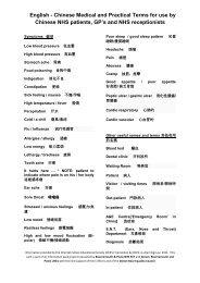 English - Chinese Medical and Practical Terms for use ... - NHS Dorset