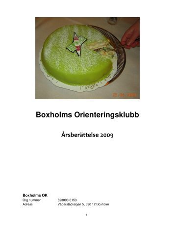 ÃrsberÃ¤ttelse 2009 - Boxholms OK