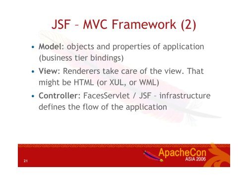 JSF and Apache MyFaces in Action - ApacheCon