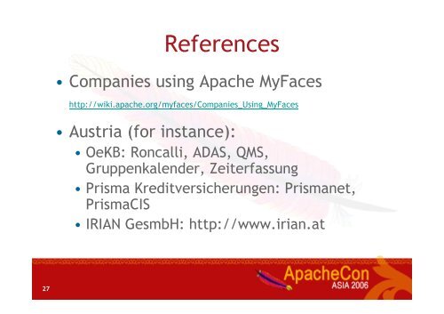 JSF and Apache MyFaces in Action - ApacheCon