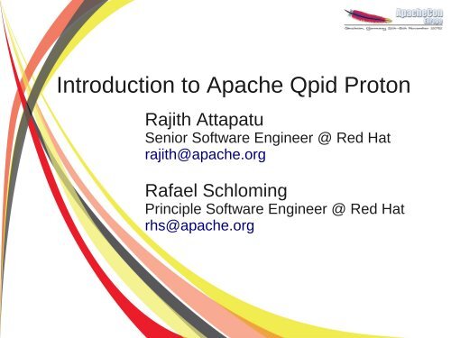 Introduction to Apache Qpid Proton - ApacheCon
