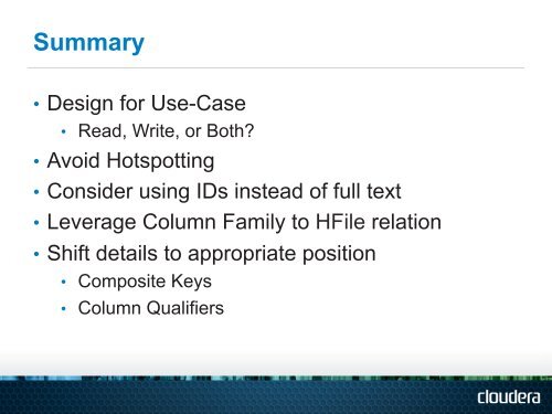 HBASE SCHEMA DESIGN - ApacheCon