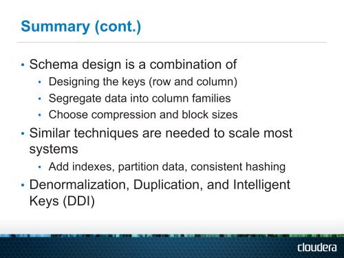 HBASE SCHEMA DESIGN - ApacheCon