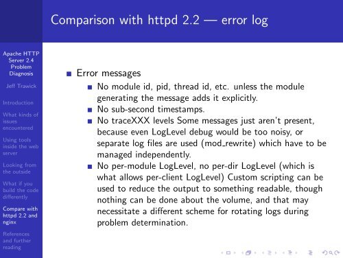 Apache HTTP Server 2.4 Problem Diagnosis