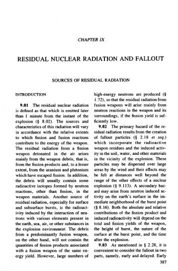 RESIDUAL NUCLEAR RADIATION AND FALLOUT - Fourmilab