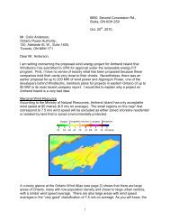 a letter regarding Amherst Island - Amherst Island Wind Info