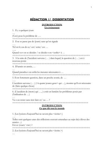 R daction d'une dissertation