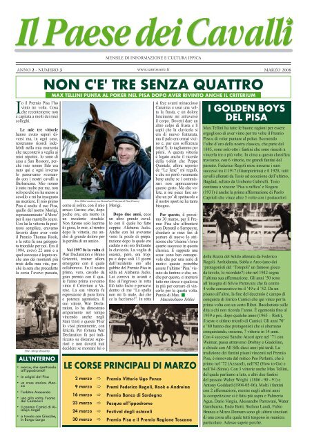 Il Paese dei Cavalli - Marzo 2008 (formato .pdf) - Ippodromo San ...