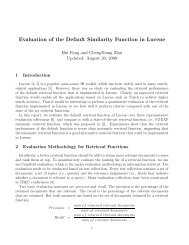 Evaluation of the Default Similarity Function in Lucene