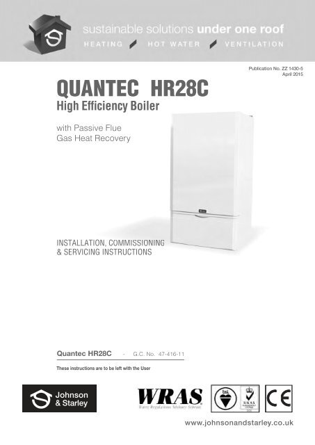 quantec hr28c installation instructions - Johnson & Starley