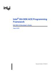 Intel IXA SDK ACE Programming Framework - Department of ...