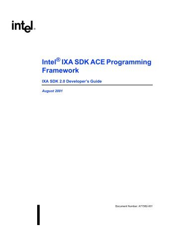 Intel IXA SDK ACE Programming Framework - Department of ...