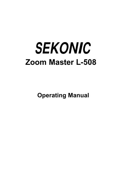 sekonic l508 manual Old sekonic light meter manual programtrail.