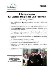 Informationen für unsere Mitglieder und Freunde - Initiative Europa