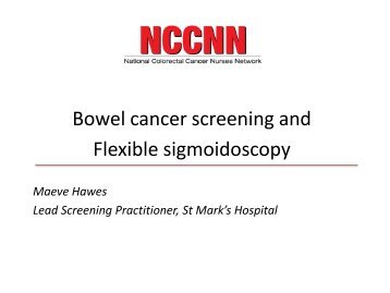 Bowel cancer screening and Flexible sigmoidoscopy