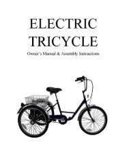 a Copy of the Electric Tricycle's User Manual - Electrik Motion