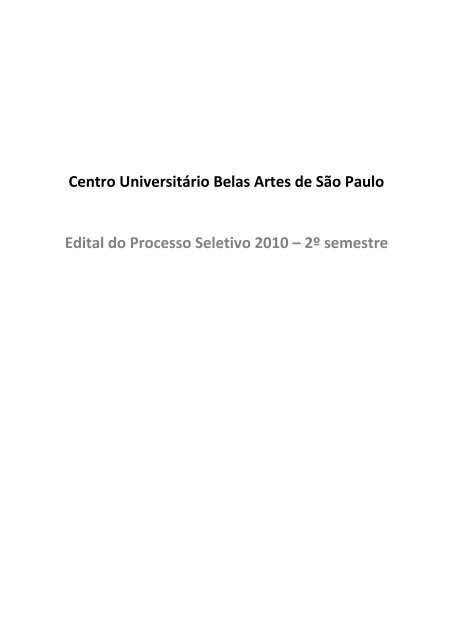 2Âº semestre - Centro UniversitÃ¡rio Belas Artes de SÃ£o Paulo