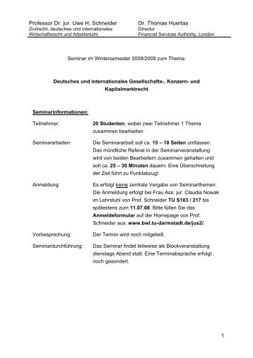 Gesellschafts- und Konzernrecht (Seminar)