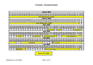 Terminplan - Ãbungskesselwagen 01 02 03 04 05 06 07 08 09 10 ...
