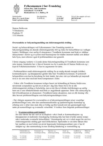Bekymringsmelding om elektromagnetisk strÃ¥ling - TrÃ¥dlÃ¸se ...