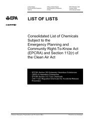 Consolidated List of Chemicals Subject to the Emergency Planning ...