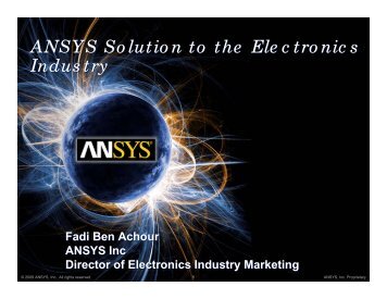 ANSYS Solution to the Electronics Industry