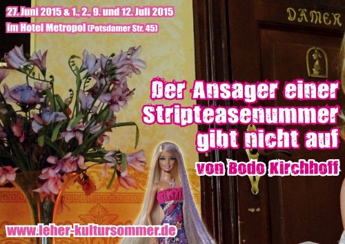 Postkarte "Der Ansager einer Stripteasenummer gibt nicht auf"