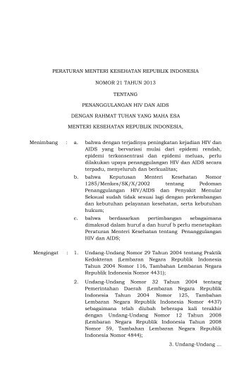 100_Permenkes No 21 Tahun 2013 Penanggulangan HIVAIDS