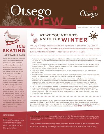Winter 2012 - City of Otsego, Minnesota