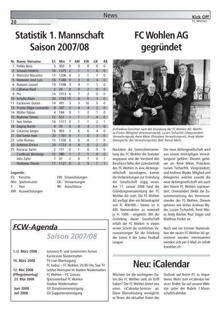 FC Wohlen - Freiamt-Online