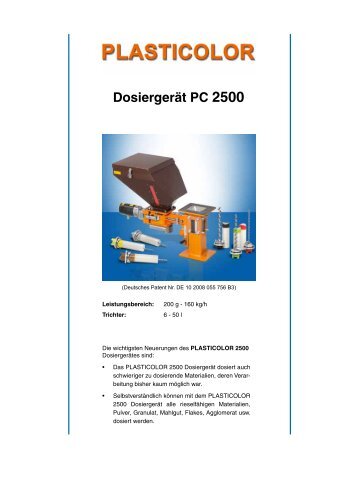 plasticolor 2500 - Woywod Kunststoffmaschinen GmbH & Co ...