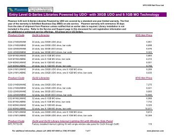 Entry Level G-Series Libraries Powered by UDOtm with ... - Plasmon