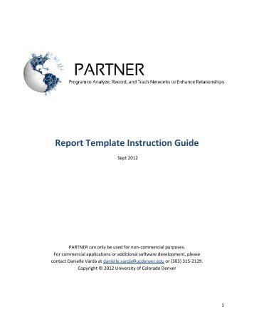 Report Template Instruction Guide - PARTNER Tool - Program to ...