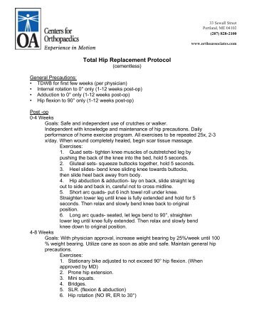 Total Hip Replacement Protocol