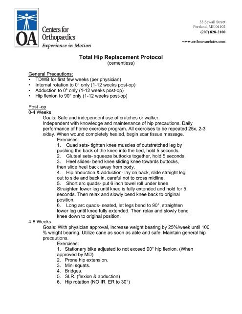 Total Hip Replacement Protocol