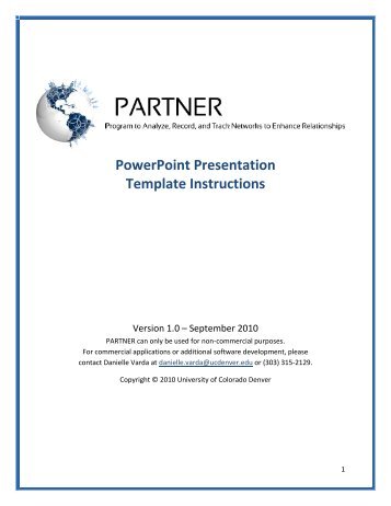 Template Instructions - PARTNER Tool - Program to Analyze ...