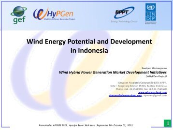 Wind Energy Potential and Development in Indonesia