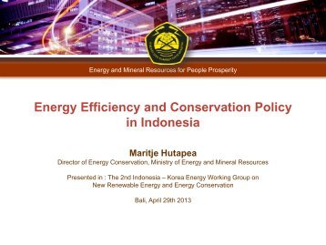 Energy Efficiency and Conservation Policy in Indonesia