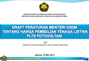 ESDM untuk Kesejahteraan Rakyat Jakarta, 10 Mei 2013 oleh ...